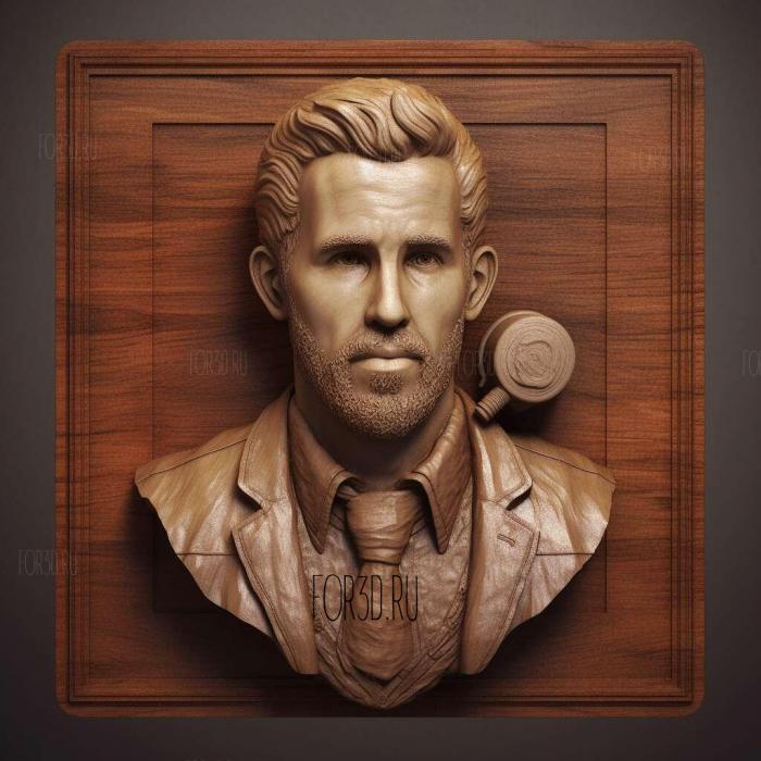 Ryan Reynolds 3 stl model for CNC